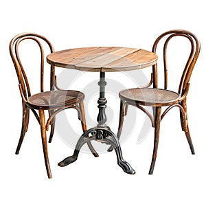 Cafe table isolated on transparent background