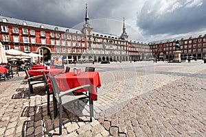 Cafe tables with in Plaza Mayor photo