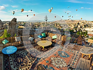 Cafe terrace in Cappadocia