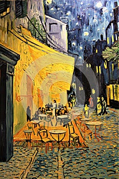 Cafe Terrace at Night, painting of Vincent Van Gogh, Dutch Post-Impressionist painter