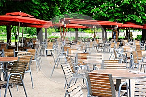 Cafe terrace in Tuileries Garden, Paris