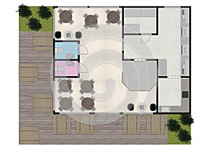 Cafe top view plans. Floor plan 3d Cafe floor plan. Coffee house plan.