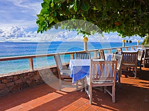 Cafe on tropical beach