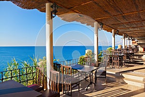 Cafe on tropical beach