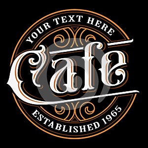 Cafe vintage lettering design. photo