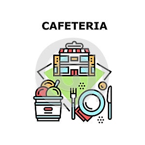 Cafeteria Food Vector Concept Color Illustration