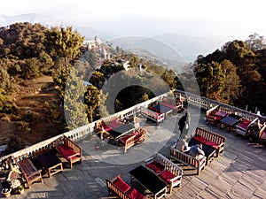 A cafeteria with hilly view in nepal