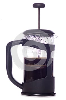 Cafetiere with coffee cut out photo