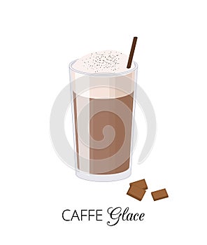 Caffe glace with chocolate.