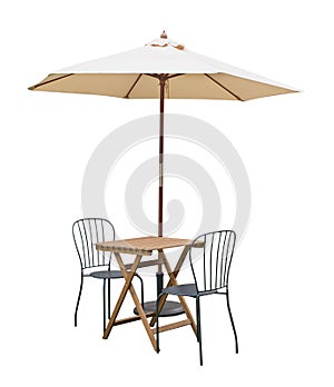 Caffe table chair parasol photo