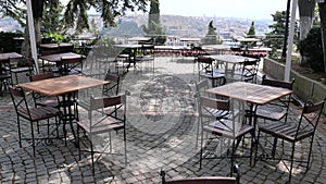 Caffee restaurant interior empty table