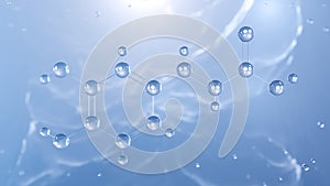 caffeic acid, molecular structure, 3d model molecule, hydroxycinnamic acid, structural chemical formula view from a microscope