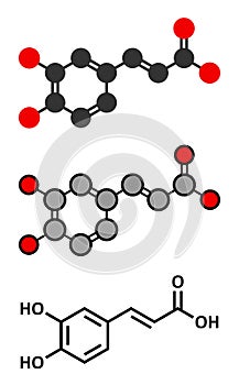 Caffeic acid molecule. Intermediate in the biosynthesis of lignin photo