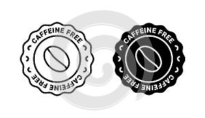 Caffeine free vector logo icon sign. Allergy decaffeinated coffee symbol health natural eco label.