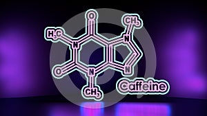 Caffeine molecular formula. Thin line style illustration