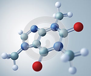 Caffeine molecular model