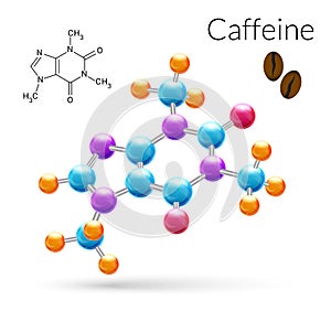 Caffeine molecule 3d photo