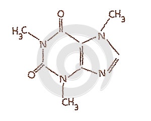 Caffeine molecule made by coffee beans.