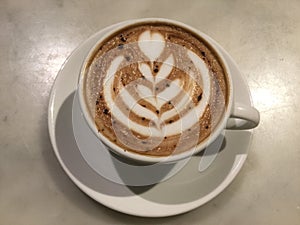 Mocaccono. Mocha. Chocolate cafe. latte art. Close up. photo