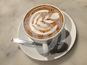 Mocaccino. Mocha. Chocolate cafe. latte art. Classic latte. photo
