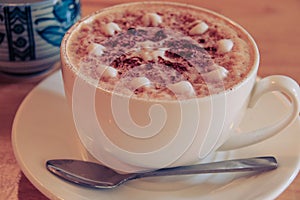 CafÃ© mocha or mocaccino to warm the cold winter morning