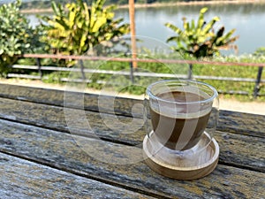 Café in a small city next to Mekong River