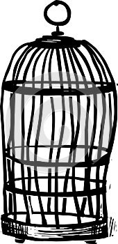 Cage hand drawn graphic illustration