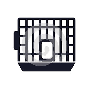 Cage icon vector sign and symbol isolated on white background, Cage logo concept