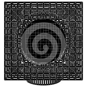 Cage Structure Construction Vector. Futuristic Cage. Illustration Isolated On White.