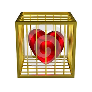 Caged heart golden cage