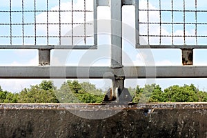 Cages fence, Concrete walls, Barbed wire imprison, detention center, incarcerate photo