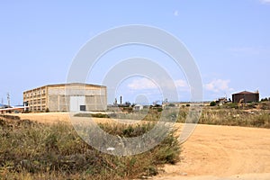 Cagliari: overview of saline in the Molentargius Regional Park - Idrovora of Rollo - Sardinia, Italy photo