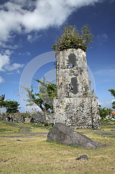 Cagsawa church ruins mayon volcano philippines photo