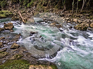 Cahabon River, forms numerous cascades, Semuc champey, Guatemala