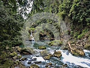 Cahabon River, forms numerous cascades, Semuc champey, Guatemala