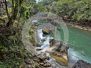 Cahabon River, forms numerous cascades, Semuc champey, Guatemala