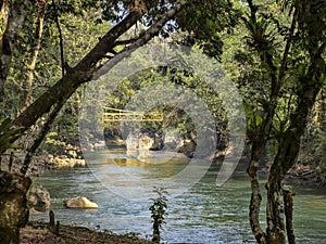 Cahabon River, forms numerous cascades, Semuc champey, Guatemala