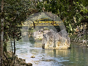 Cahabon River, forms numerous cascades, Semuc champey, Guatemala