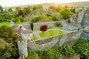 Cahir castle, one of Ireland\'s most prominent and best-preserved medieval castles, situated on a an island on the River Suir