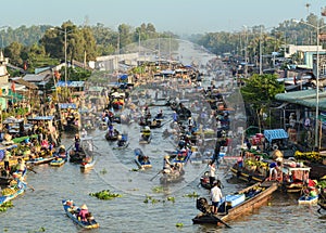 Cai Rang floating market in Can Tho, Vietnam