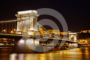 Cain Bridge illuminated at night