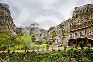 Cain de Valdeon in a cloudy spring day, Picos de Europa,  Castile and Leon, Spain