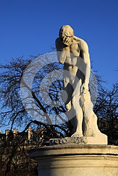 Cain statue in Tuileries garden in Paris, France