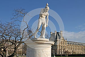 Cain statue in Tuileries garden. Paris, France