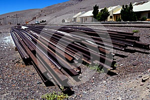 Caipe railway station in the Arizaro salt flat photo