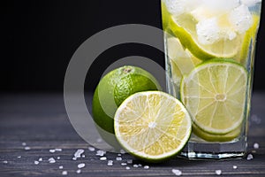 Caipirinha of Brazil cocktail with fruit lime
