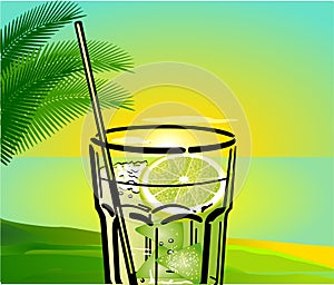 Caipirinha Cocktail with background