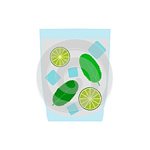 Caipirinha cocktail drink icon, flat style