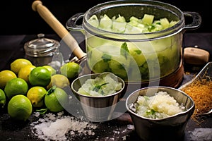 caipirinha making process with muddled limes and sugar