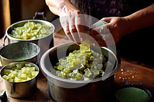 caipirinha making process with muddled limes and sugar